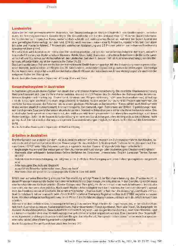 Vorschauseite 4: Ergotherapie down under