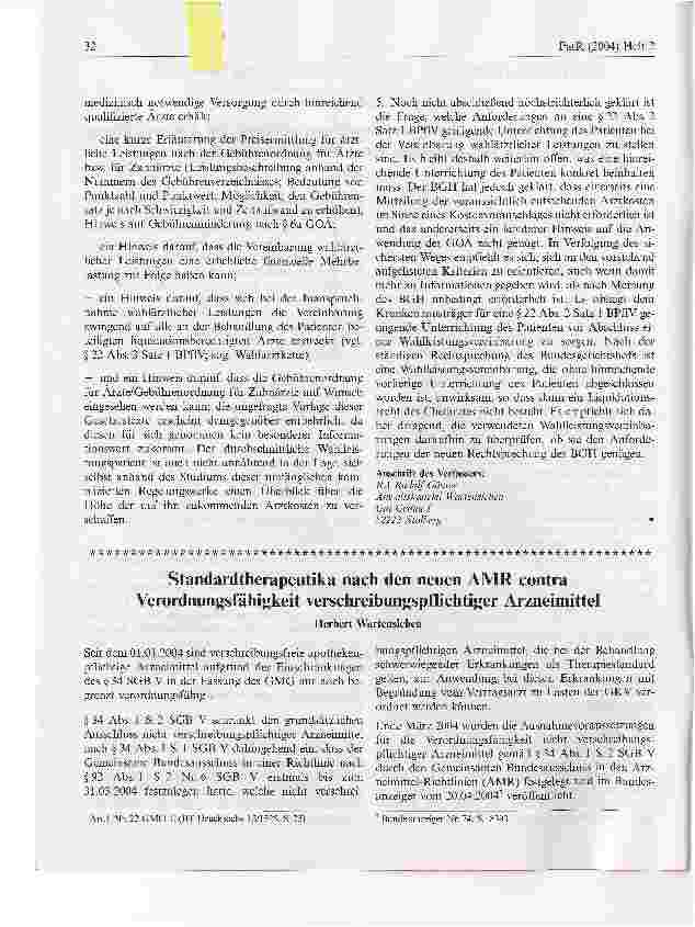 Vorschauseite 2: Zur aktuellen Rechtsprechung des Bundesgerichtshofs zur Unterrichtung des Patienten vor Abschluss einer Wahlleistungsvereinbarung