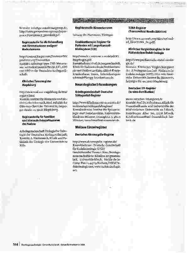 Vorschauseite 2: Klinische Register in der Kardiologie und anderen Indikationsbereichen
