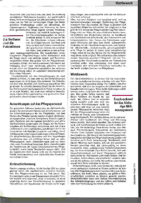 Vorschauseite 3: Gewinner und Verlierer Ambulante Dienste zwischen öffentlicher Förderung, Marktfähigkeit und Qualitätsanforderungen