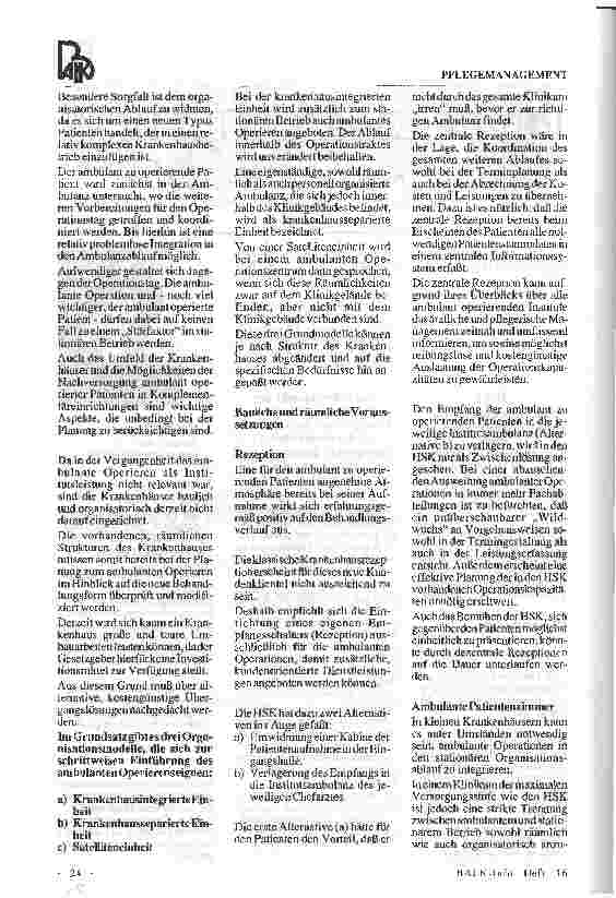 Vorschauseite 2: Ambulantes Operieren - eine neue Herausforderung an das Krankenhaus-Management