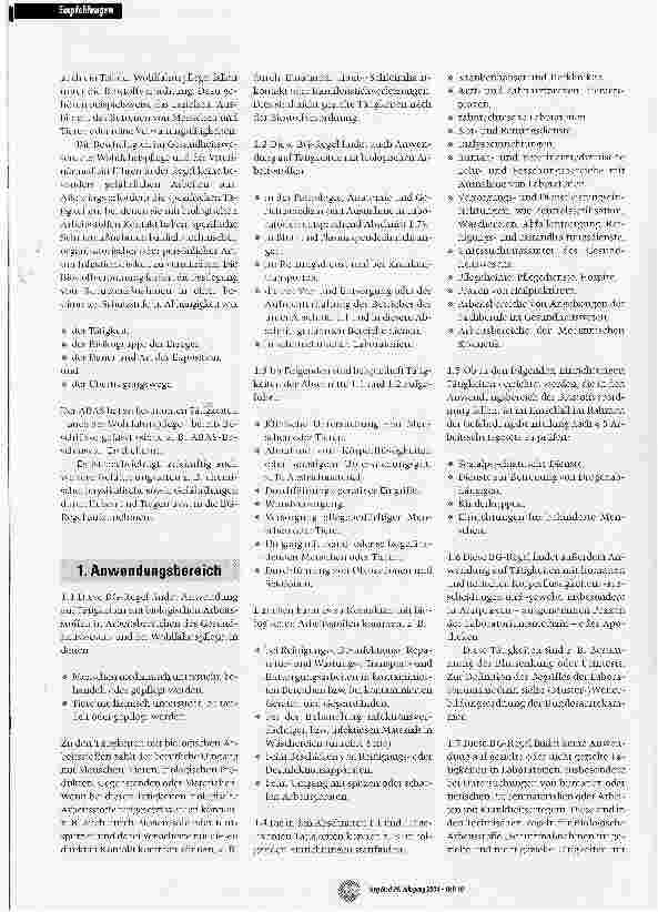 Vorschauseite 2: Biologische Arbeitsstoffe im Gesundheitswesen und in der Wohlfahrtspflege