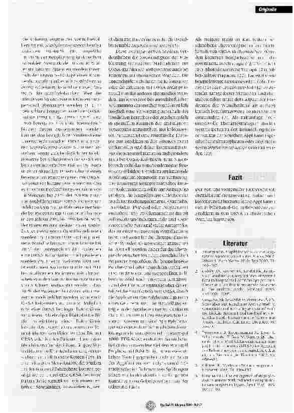 Vorschauseite 3: ORSA-Eradikation bei einer Patientin mit UIcus cruris durch ein neues Polyhexanid-Gel