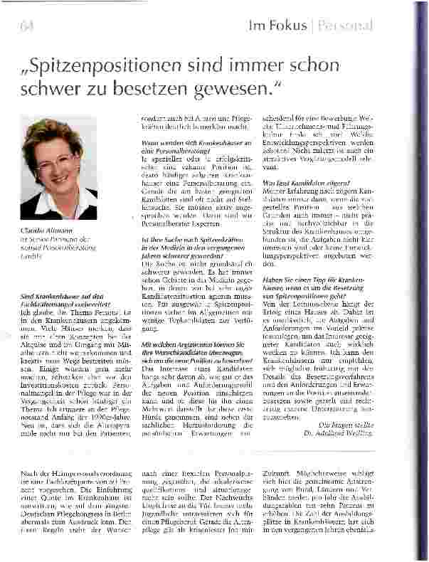 Vorschauseite 1: Spitzenpositionen sind immer schon schwer zu besetzen gewesen