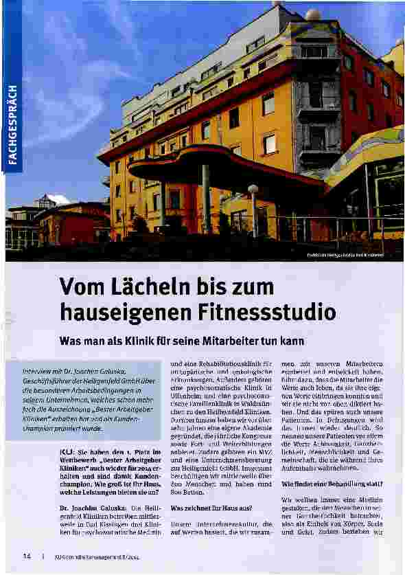 Vorschauseite 1: Vom Lächeln bis zum hauseigenen Fitnessstudio