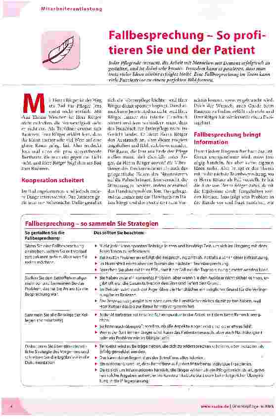 Vorschauseite 1: Fallbesprechung - So profitieren Sie und der Patient