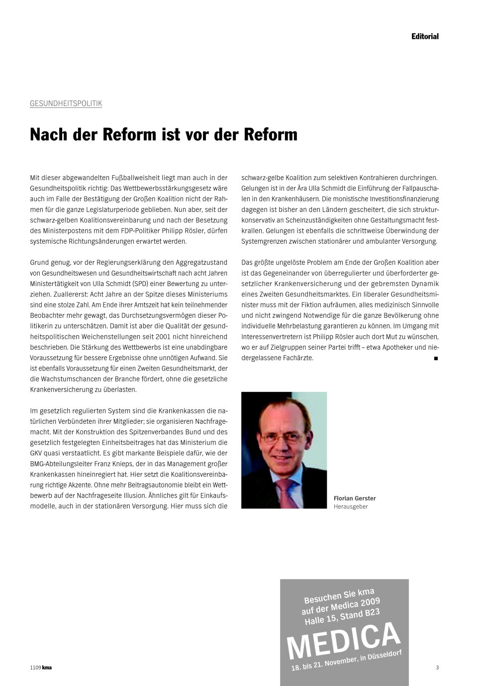 Vorschauseite 1: Nach der Reform ist vor der Reform