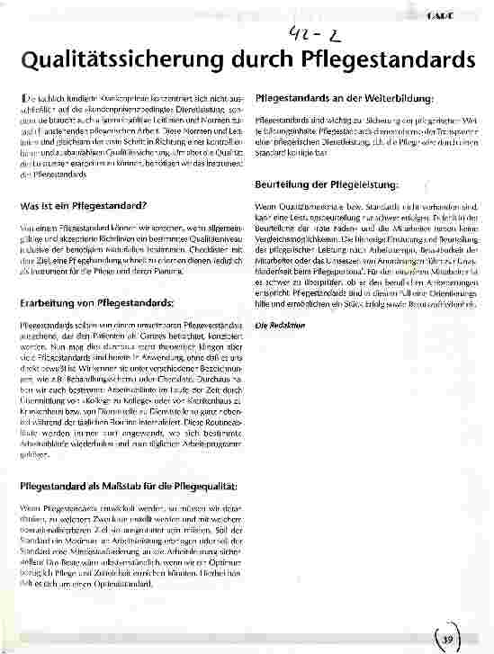 Vorschauseite 1: Qualitätssicherung durch Pflegestandards