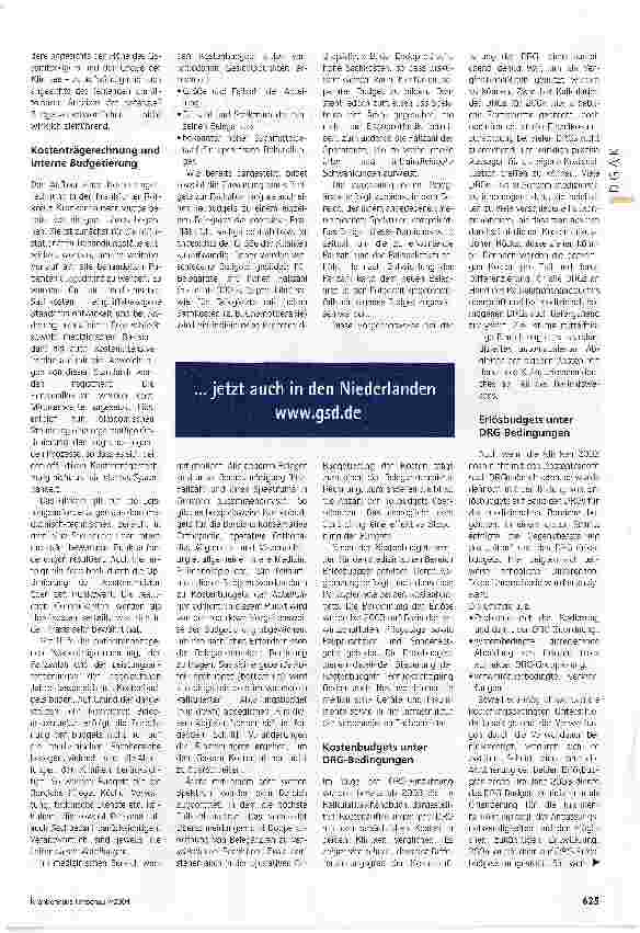 Vorschauseite 2: Pragmatische Lösung für BelegärzteInterne Budgetierung durch Aufteilung in überschaubare Teilbudgets