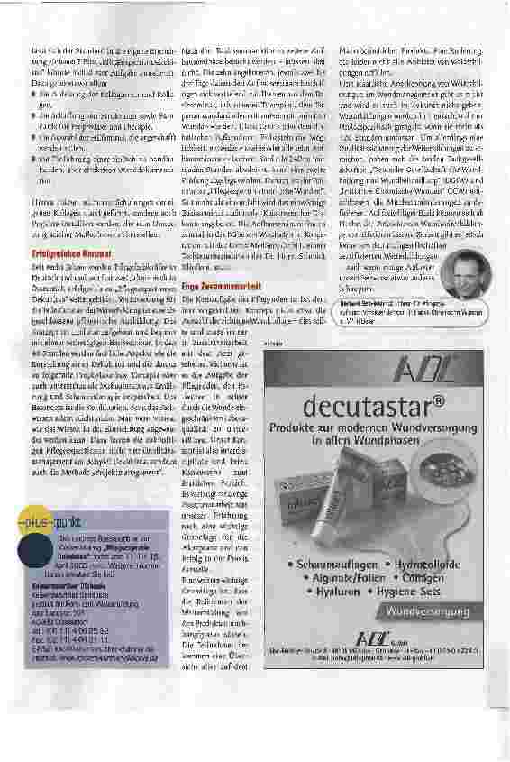 Vorschauseite 2: Wissen bündelnWeiterbildung zur Pflegeexpertin Dekubitus/chronische Wunden