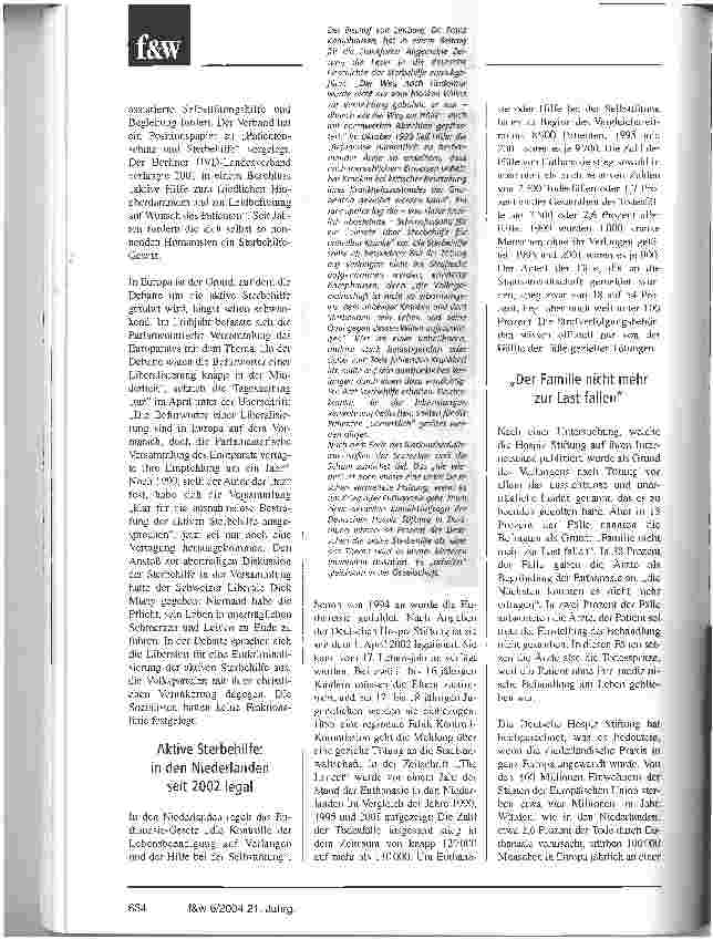 Vorschauseite 2: Die aktive Sterbehilfe in der Diskussion
