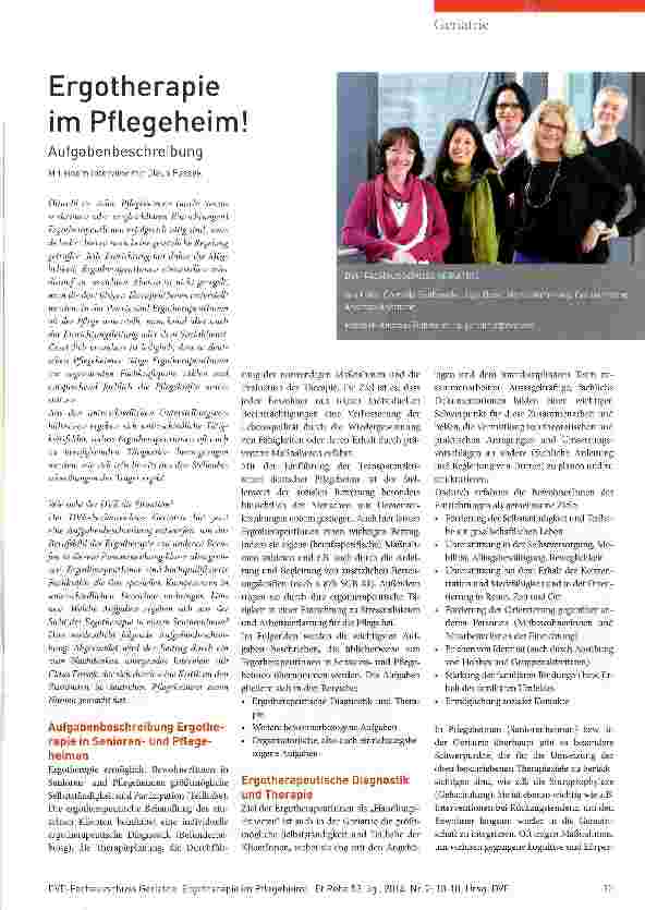 Vorschauseite 1: Ergotherapie im Pflegeheim!Aufgabenbeschreibung