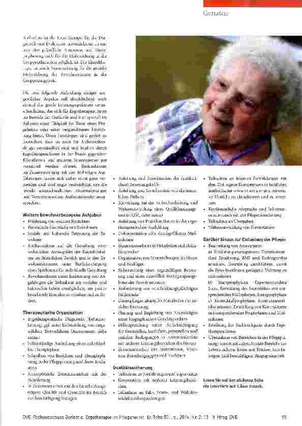 Vorschauseite 3: Ergotherapie im Pflegeheim!Aufgabenbeschreibung