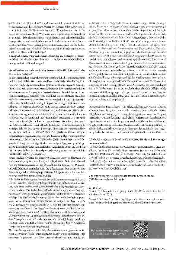 Vorschauseite 6: Ergotherapie im Pflegeheim!Aufgabenbeschreibung