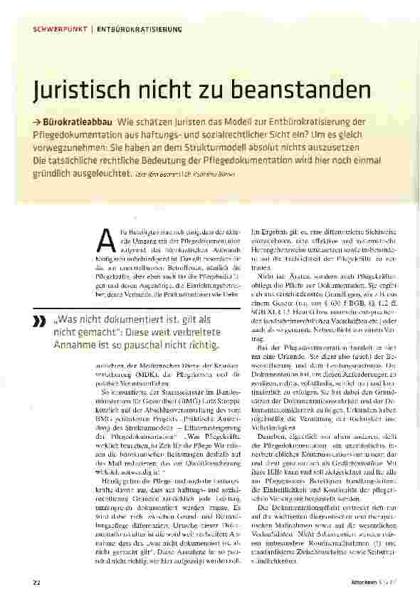 Vorschauseite 1: Juristisch nicht zu beanstanden