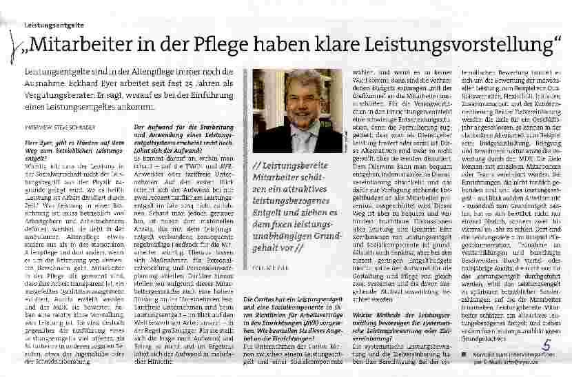 Vorschauseite 1: Mitarbeiter in der Pflege haben klare Leistungsvorstellung