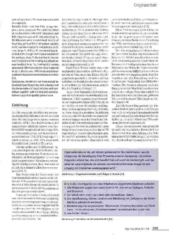 Vorschauseite 2: Prävention zentraler Gefäßkatheter-assoziierter Infektionen: Organisations-kulturelle Aspekte in deutschen Krankenhäusern