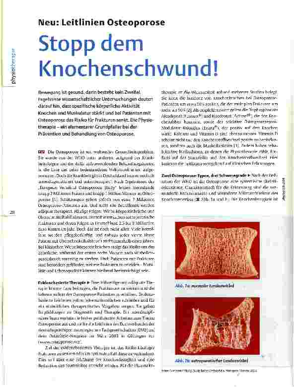 Vorschauseite 1: Neu: Leitlinien OsteoporoseStopp dem Knochenschwund!
