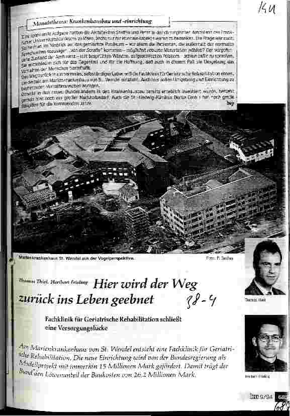 Vorschauseite 1: Hier wird der Weg zurück ins Leben geebnet Fachklinik für Geriatrische Reha schließt eine Versorgungslücke