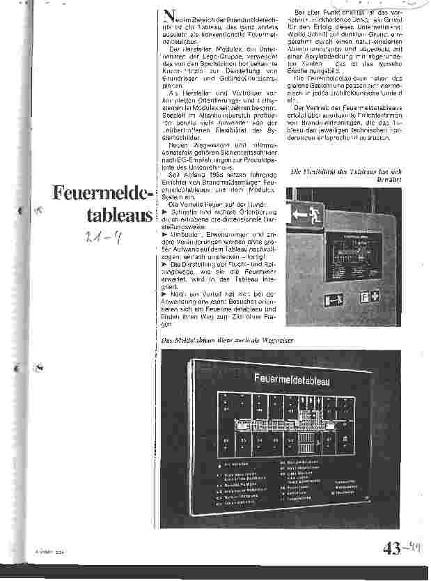 Vorschauseite 1: Feuermeldetableaus