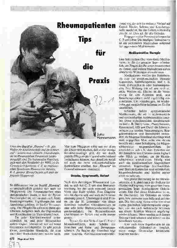 Vorschauseite 1: Rheumapatienten Tips für die Praxis