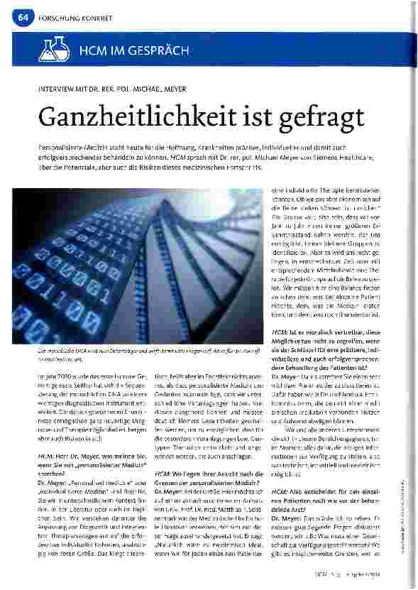 Vorschauseite 1: Ganzheitlichkeit ist gefragt