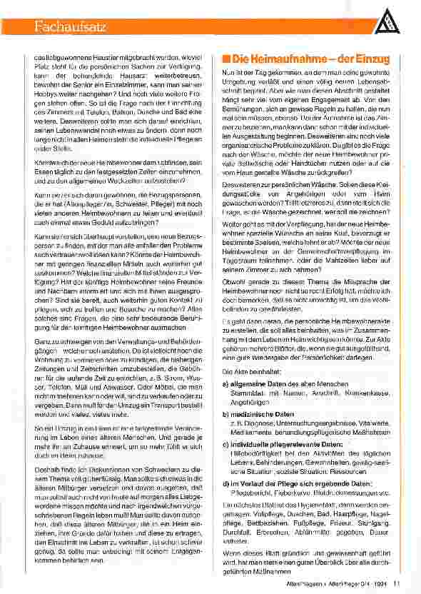 Vorschauseite 3: Wichtige Voraussetzungen für die Heimaufnahme Erarbeitung eines Standards -