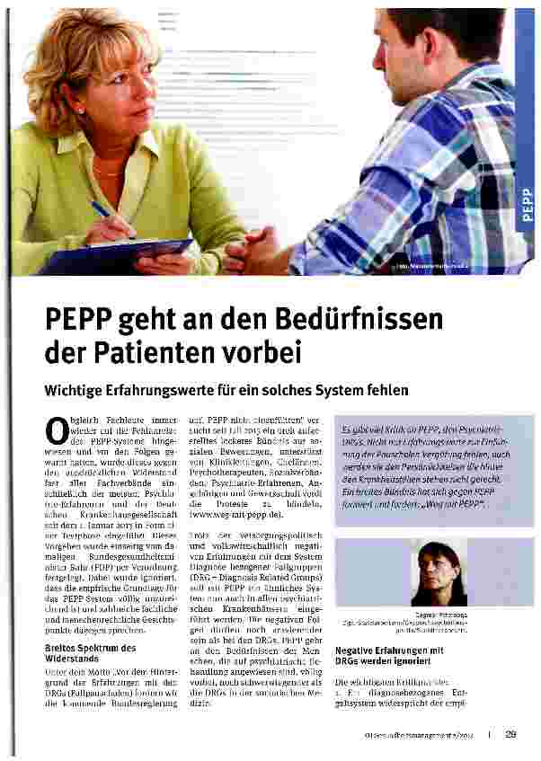 Vorschauseite 1: PEPP geht an den Bedürfnissen der Patienten vorbei