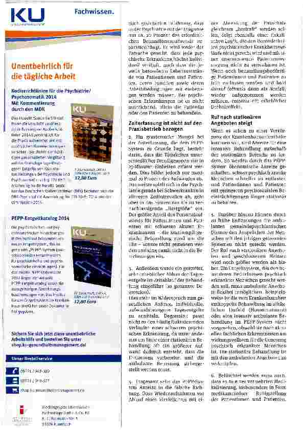 Vorschauseite 2: PEPP geht an den Bedürfnissen der Patienten vorbei