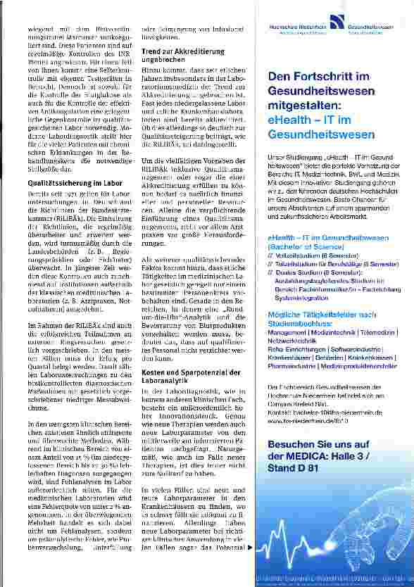 Vorschauseite 2: Schlüsselrolle: Laboruntersuchungen (Labor-)Diagnostik als Bestandteil der Behandlungskette