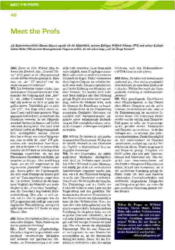 Vorschauseite 1: Meet the Profs