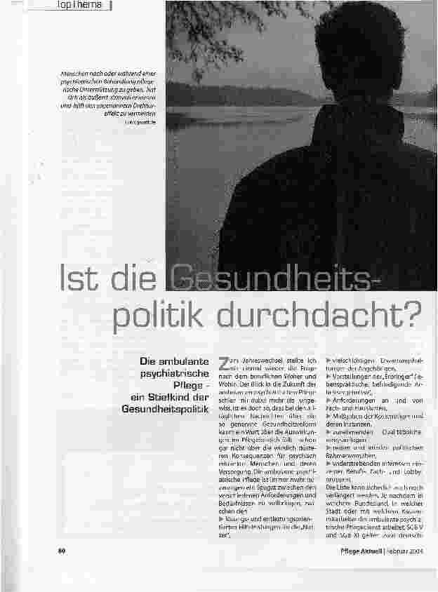 Vorschauseite 1: Ist die Gesundheitspolitik durchdacht?