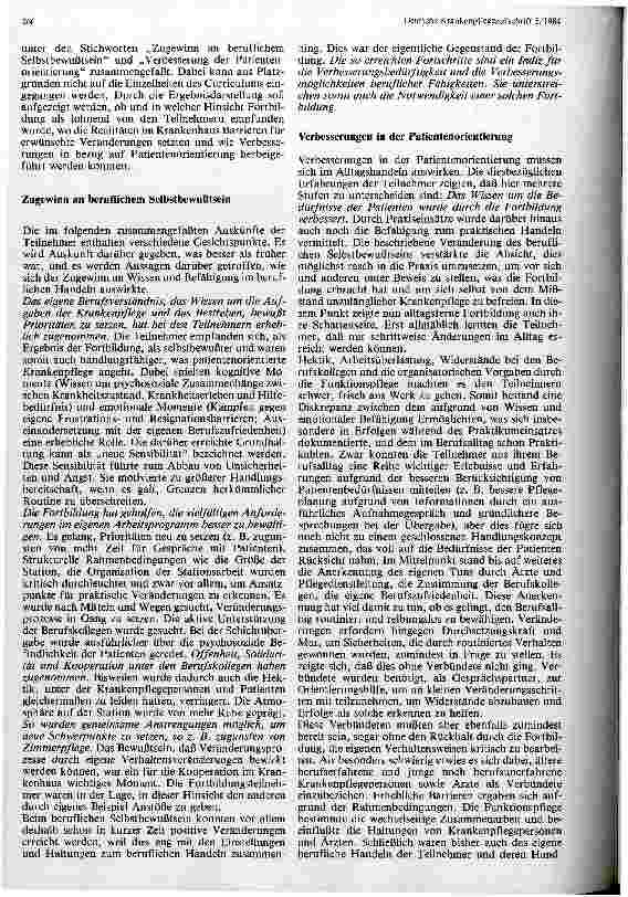 Vorschauseite 2: Das Modellvorhaben Menschengerechte Krankenpflege