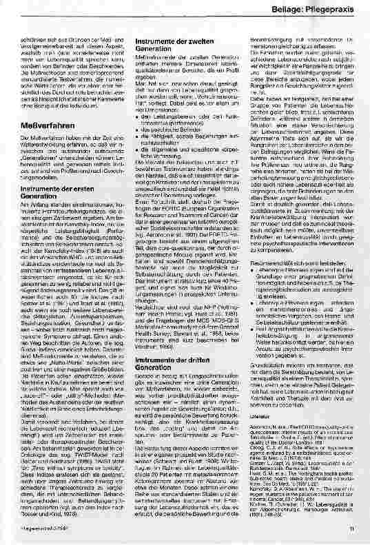 Vorschauseite 3: Die Lebensqualität (LQ) von Krebskranken Einzelschicksal und Statistik