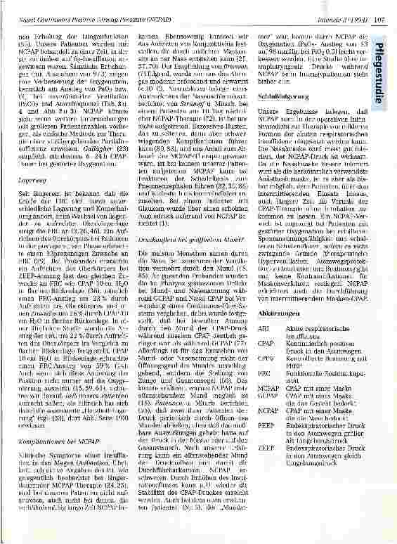 Vorschauseite 6: Nasal Continuous Positive Airway Pressure (NCPAP) - eine für die operative Intensivtherapie taugliche Methode des Masken-CPAP