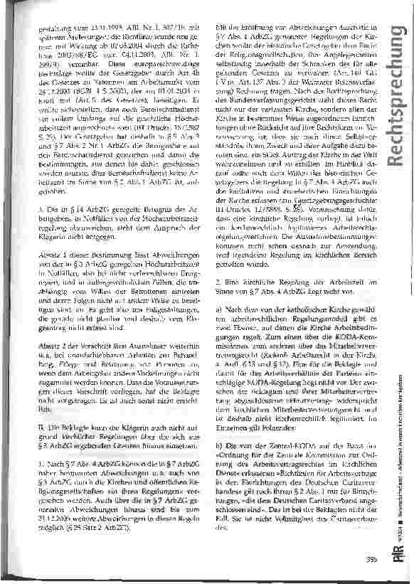 Vorschauseite 4: Bereitschaftsdienst -Arbeitszeit in einem kirchlichen Krankenhaus