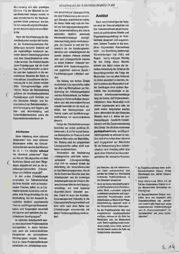 Vorschauseite 2: Gesundheitszirkel als interdisziplinäres Modell zur Arbeitsund Organisationsgestaltung