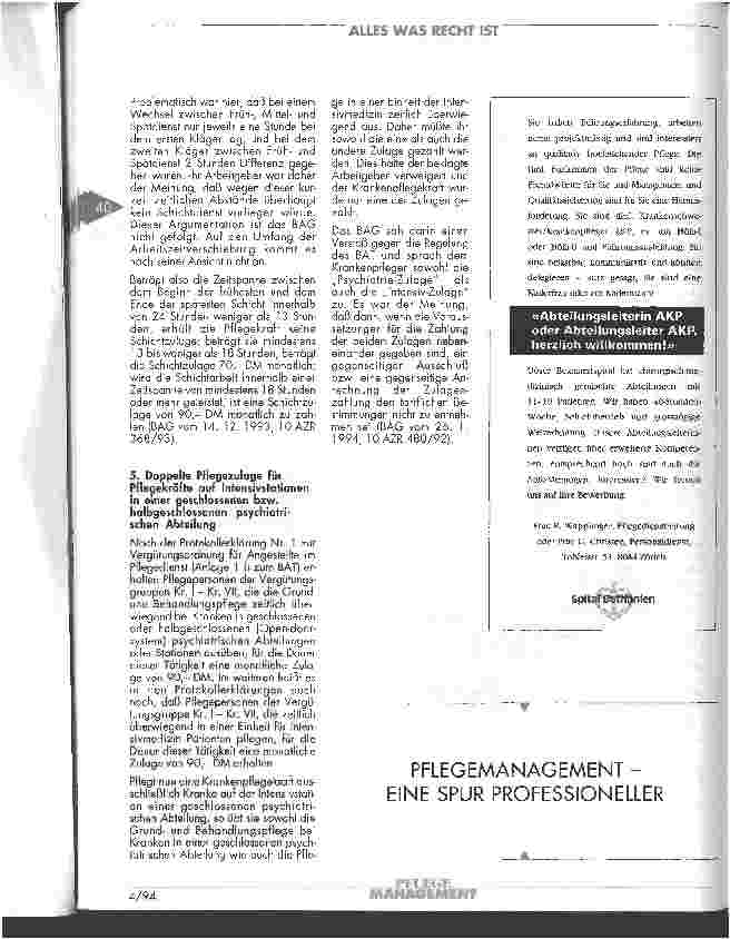 Vorschauseite 2: Zulagen für Pflegekräfte