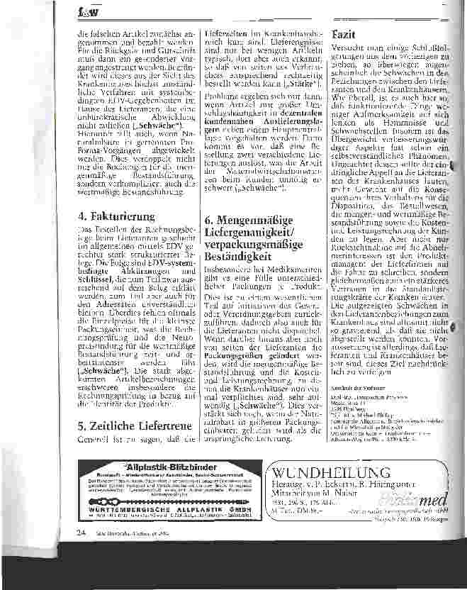 Vorschauseite 3: Materialwirtschaft im Krankenhaus Schwergemacht durch Lieferanten?