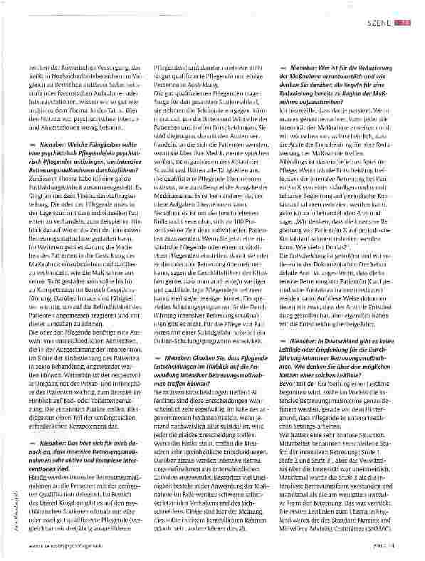 Vorschauseite 2: Intensivbetreuung in der Psychiatrie - die Expertensicht