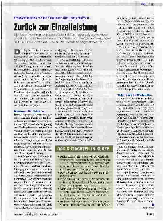 Vorschauseite 1: Zurück zur Einzelleistung