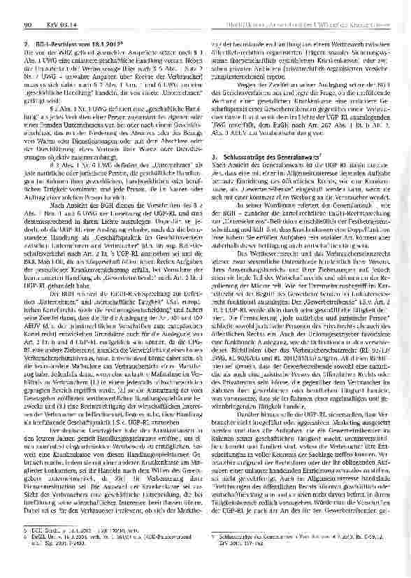 Vorschauseite 2: Anwendung des UWG auf die Krankenkassen