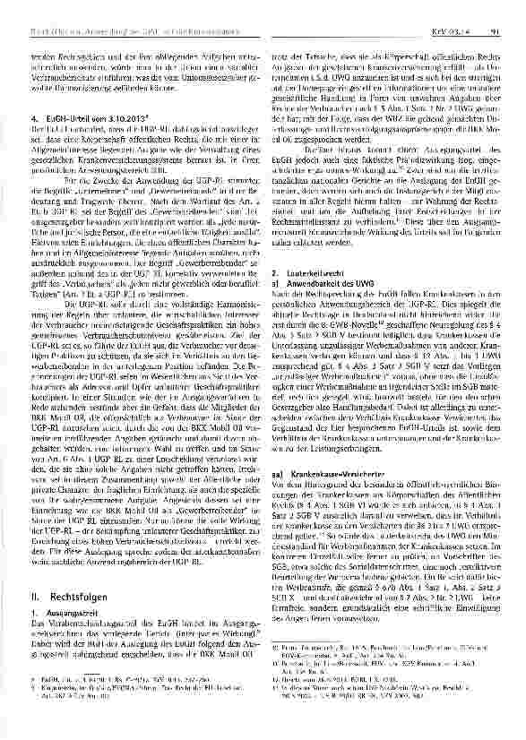Vorschauseite 3: Anwendung des UWG auf die Krankenkassen