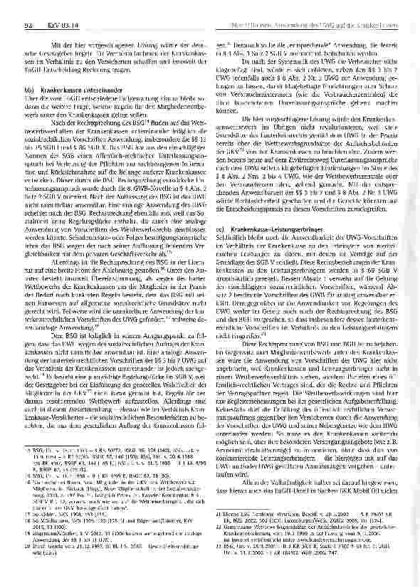 Vorschauseite 4: Anwendung des UWG auf die Krankenkassen