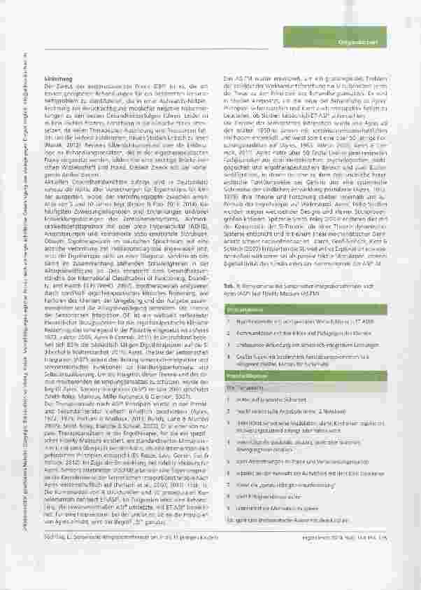Vorschauseite 2: Evidenz zur Wirksamkeit der Sensorischen Integrationstherapie bei 3- bis 12-jährigen Kindern mit sensorischen Verarbeitungsstörungen Eine systematische Forschungsübersicht 2007 bi…