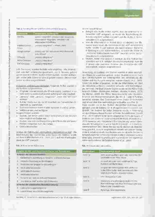 Vorschauseite 4: Evidenz zur Wirksamkeit der Sensorischen Integrationstherapie bei 3- bis 12-jährigen Kindern mit sensorischen Verarbeitungsstörungen Eine systematische Forschungsübersicht 2007 bi…