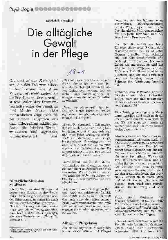 Vorschauseite 1: Die alltägliche Gewalt in der Pflege