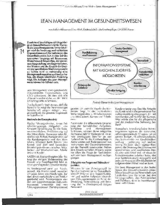 Vorschauseite 1: Lean Management im Gesundheitswesen