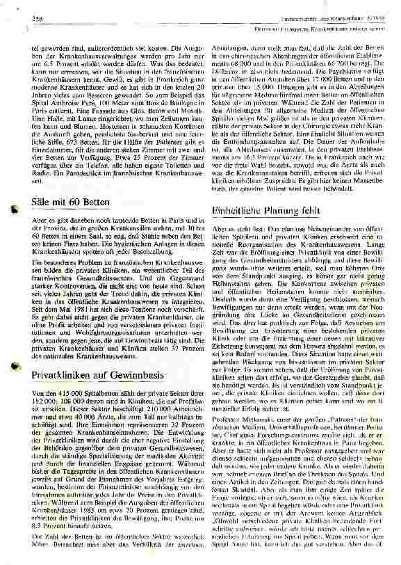 Vorschauseite 2: Frankreichs Krankenhäuser müssen sparen