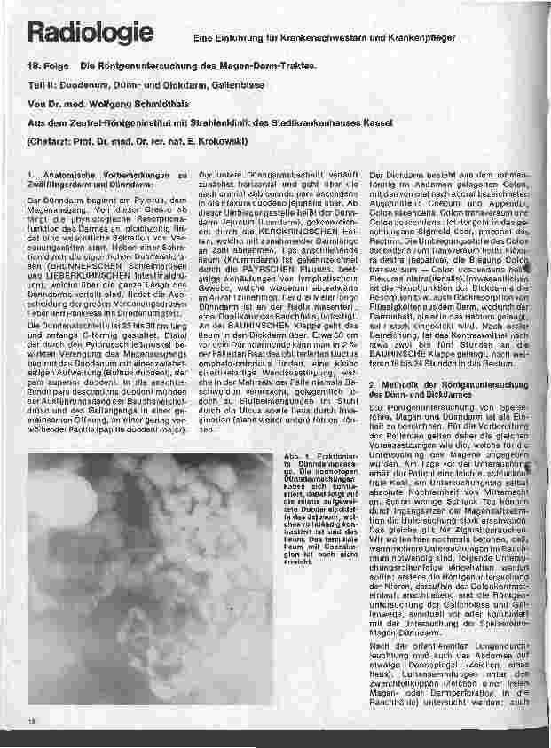 Vorschauseite 1: Radiologie Eine Einführung für Krankenschwestern u. Krankenpfleger 18. Folge: Röntgenuntersuchungen des Magen-Darm-Traktes